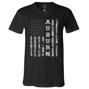 Auburn Alabama American Flag V-Neck T-Shirt