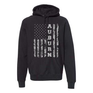 Auburn Alabama American Flag Premium Hoodie