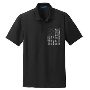 Auburn Alabama American Flag Dry Zone Grid Polo