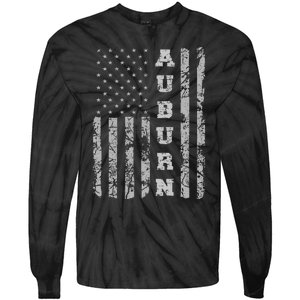 Auburn Alabama American Flag Tie-Dye Long Sleeve Shirt