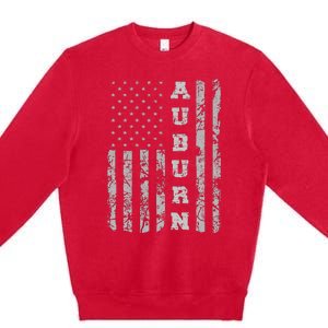 Auburn Alabama American Flag Premium Crewneck Sweatshirt