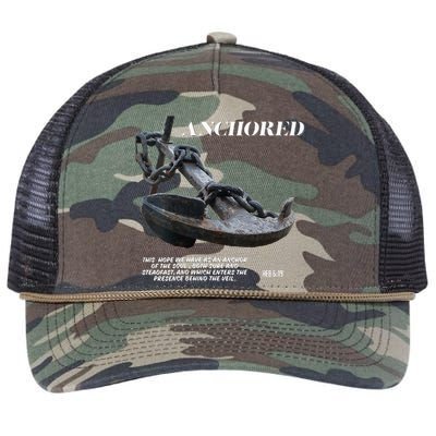 Anchored An Anchor Is A Symbol Of Strength And Stability Retro Rope Trucker Hat Cap