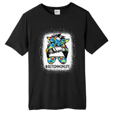 Autism Awareness Autism Mom Life Messy Hair Bun MotherS Day Tall Fusion ChromaSoft Performance T-Shirt