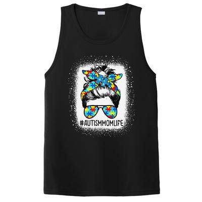 Autism Awareness Autism Mom Life Messy Hair Bun MotherS Day PosiCharge Competitor Tank