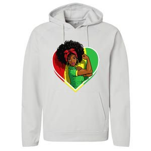 Afro African American  Black Melanin Juneteenth Performance Fleece Hoodie