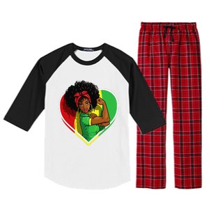 Afro African American  Black Melanin Juneteenth Raglan Sleeve Pajama Set