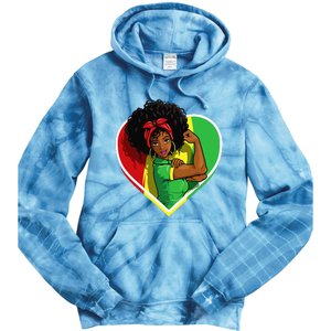 Afro African American  Black Melanin Juneteenth Tie Dye Hoodie