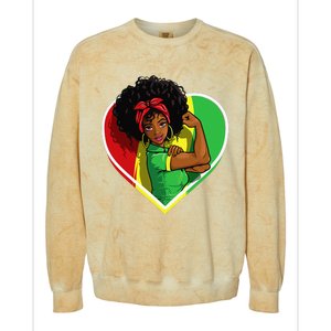 Afro African American  Black Melanin Juneteenth Colorblast Crewneck Sweatshirt