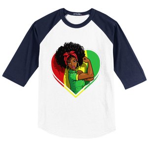 Afro African American  Black Melanin Juneteenth Baseball Sleeve Shirt