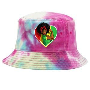 Afro African American  Black Melanin Juneteenth Tie-Dyed Bucket Hat