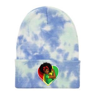 Afro African American  Black Melanin Juneteenth Tie Dye 12in Knit Beanie