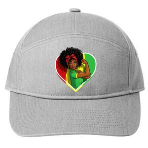 Afro African American  Black Melanin Juneteenth 7-Panel Snapback Hat