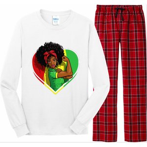 Afro African American  Black Melanin Juneteenth Long Sleeve Pajama Set