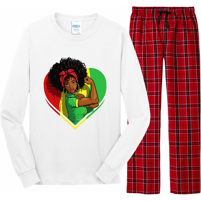 Afro African American  Black Melanin Juneteenth Long Sleeve Pajama Set