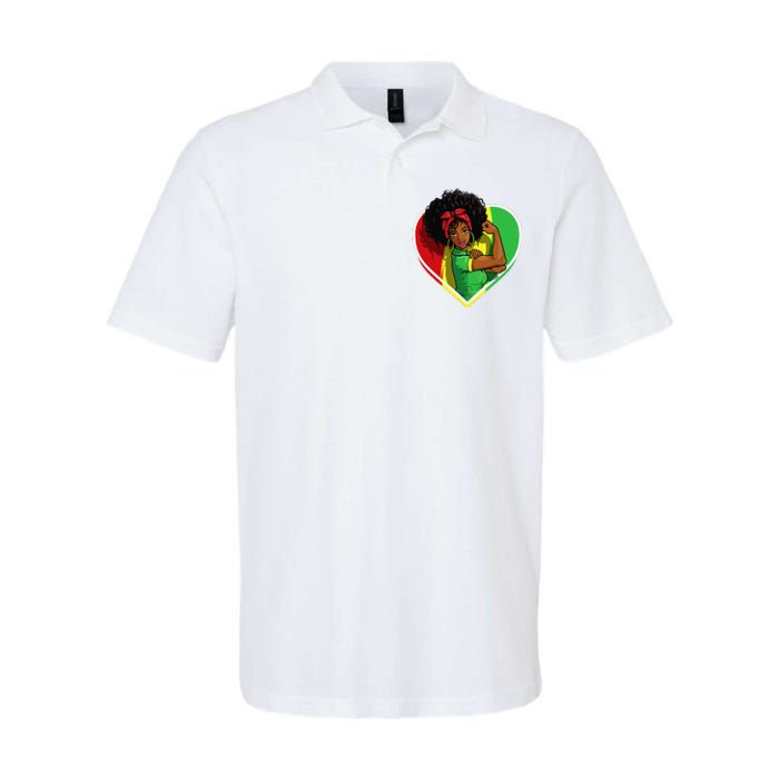 Afro African American  Black Melanin Juneteenth Softstyle Adult Sport Polo