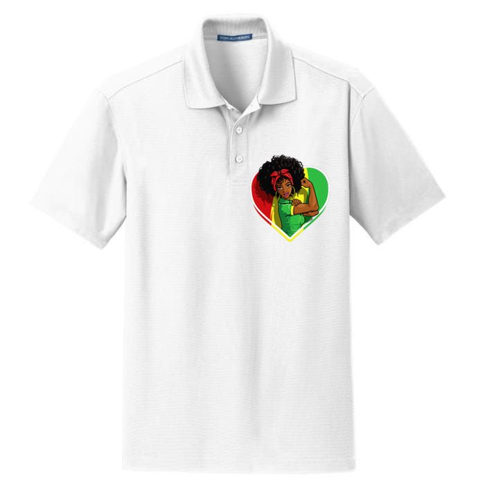 Afro African American  Black Melanin Juneteenth Dry Zone Grid Polo