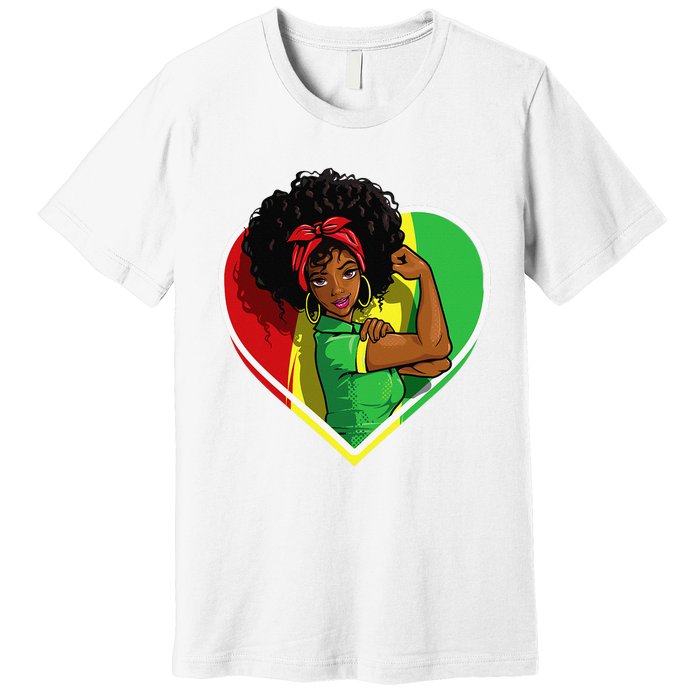 Afro African American  Black Melanin Juneteenth Premium T-Shirt