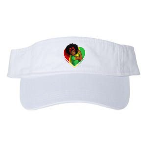 Afro African American  Black Melanin Juneteenth Valucap Bio-Washed Visor