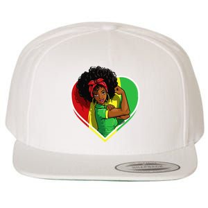 Afro African American  Black Melanin Juneteenth Wool Snapback Cap