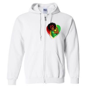 Afro African American  Black Melanin Juneteenth Full Zip Hoodie