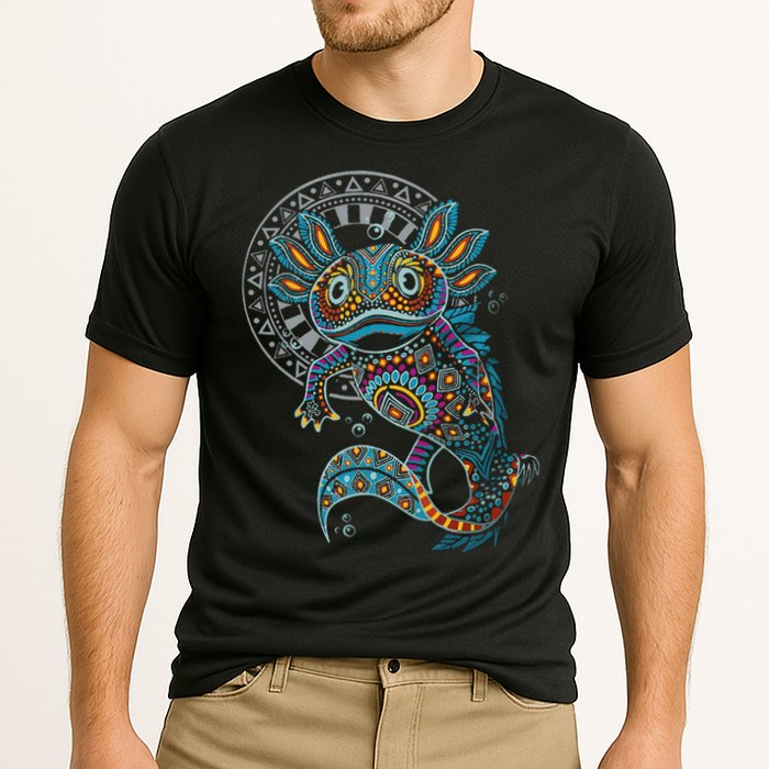 Axolotl Art Aztec Mexico Mexican Cooling Performance Crew T-Shirt