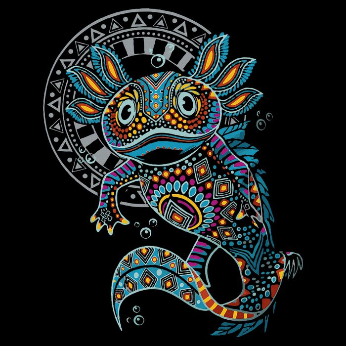 Axolotl Art Aztec Mexico Mexican Cooling Performance Crew T-Shirt
