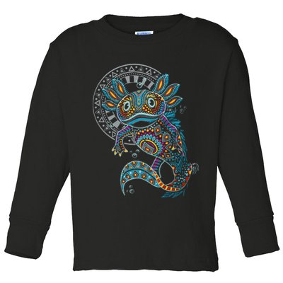 Axolotl Art Aztec Mexico Mexican Toddler Long Sleeve Shirt