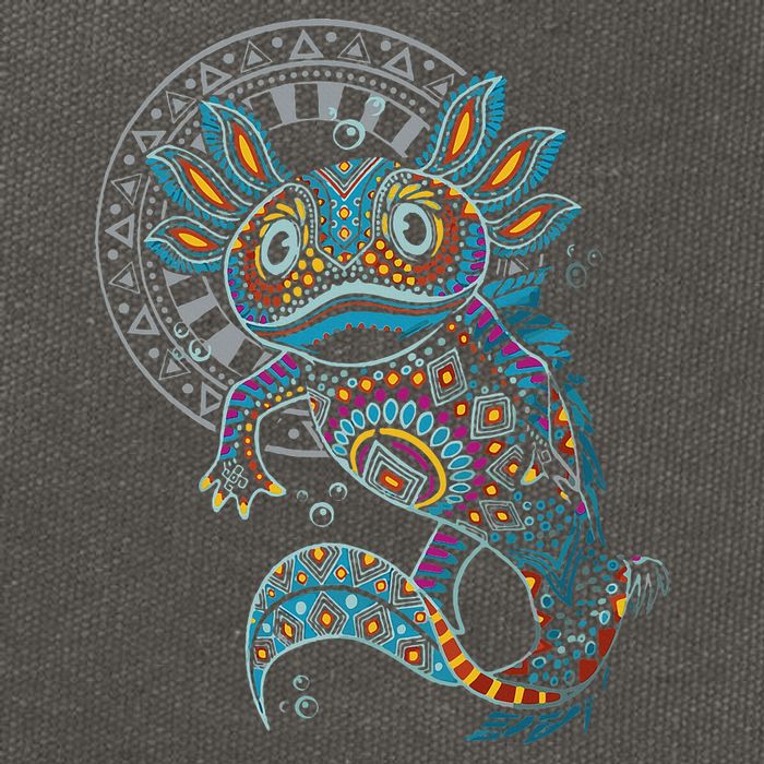 Axolotl Art Aztec Mexico Mexican Cotton Canvas Backpack