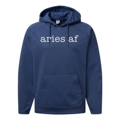 Aries Af Astrology March April Birthday Zodiac Funny Gift Performance Fleece Hoodie