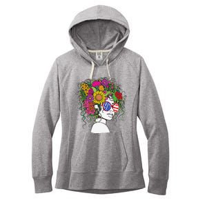 Afro African American  Black Melanin Queen Juneteenth Women's Fleece Hoodie