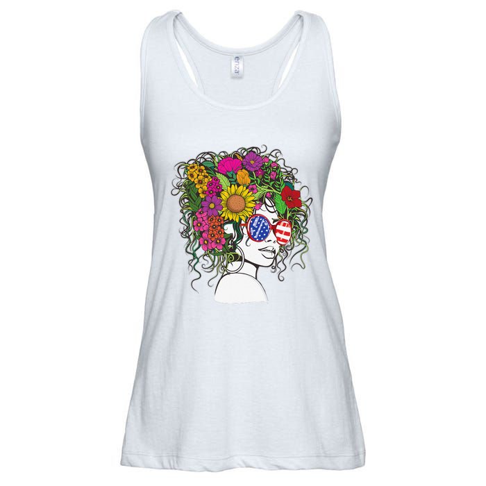 Afro African American  Black Melanin Queen Juneteenth Ladies Essential Flowy Tank