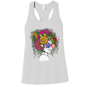 Afro African American  Black Melanin Queen Juneteenth Women's Racerback Tank