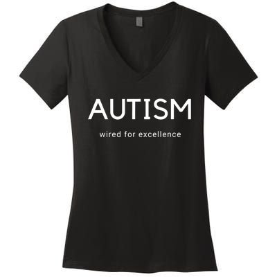 Autism Awareness Actually Autistic Neurodiversity Women's V-Neck T-Shirt