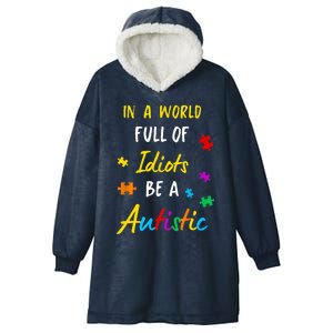 Autism Autistic Asperger Syndrom Aspie Puzzle Autist Support Hooded Wearable Blanket