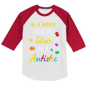 Autism Autistic Asperger Syndrom Aspie Puzzle Autist Support Kids Colorblock Raglan Jersey