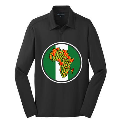 African Americans African Countries Nigeria Silk Touch Performance Long Sleeve Polo