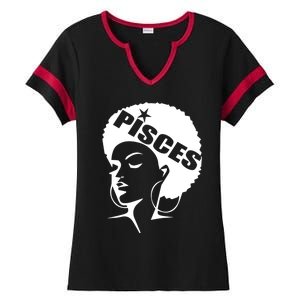 African American Afro Pisces Zodiac Great Gift Ladies Halftime Notch Neck Tee