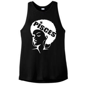 African American Afro Pisces Zodiac Great Gift Ladies PosiCharge Tri-Blend Wicking Tank