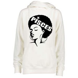 African American Afro Pisces Zodiac Great Gift Womens Funnel Neck Pullover Hood