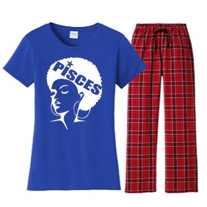 African American Afro Pisces Zodiac Great Gift Women's Flannel Pajama Set