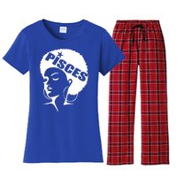 African American Afro Pisces Zodiac Great Gift Women's Flannel Pajama Set