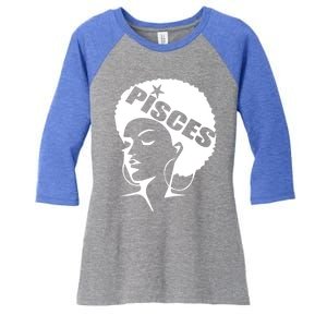 African American Afro Pisces Zodiac Great Gift Women's Tri-Blend 3/4-Sleeve Raglan Shirt