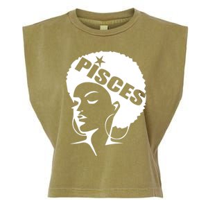 African American Afro Pisces Zodiac Great Gift Garment-Dyed Women's Muscle Tee