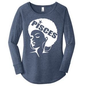 African American Afro Pisces Zodiac Great Gift Women's Perfect Tri Tunic Long Sleeve Shirt