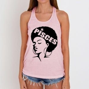 African American Afro Pisces Zodiac Great Gift Women's Knotted Racerback Tank