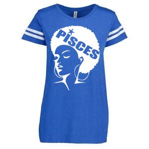 African American Afro Pisces Zodiac Great Gift Enza Ladies Jersey Football T-Shirt