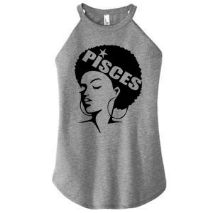 African American Afro Pisces Zodiac Great Gift Women's Perfect Tri Rocker Tank