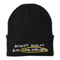 Accept Adjust And Move Forward Knit Cap Winter Beanie
