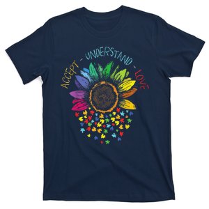 Autism Awareness Accept Understand Love ASD Rainbow Flower T-Shirt