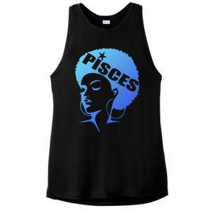 African American Afro Pisces Zodiac Great Gift Ladies PosiCharge Tri-Blend Wicking Tank